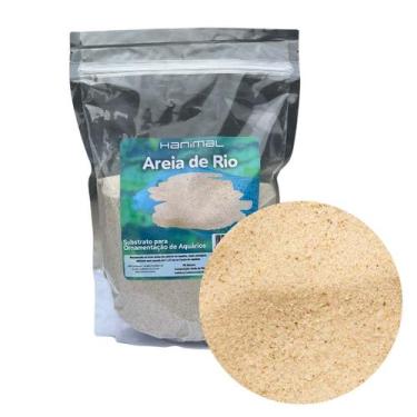 Imagem de Areia de Rio 1Kg para Aquário Cascalho Substrato Peixes Lago - Hanimal