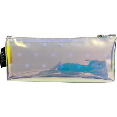 Imagem de Estojo Escolar Transparente Zíper Prata School Basics Compacto