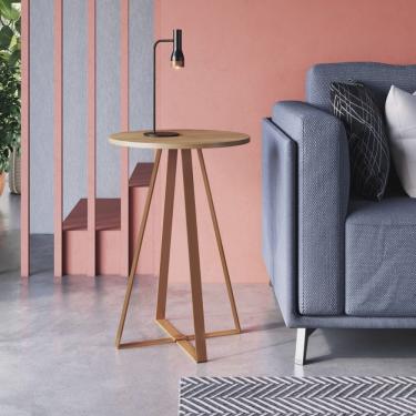 Imagem de Mesa Lateral Redonda Industrial Artesano