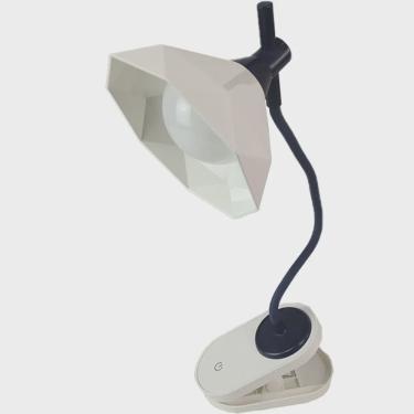 Imagem de Luminaria de Mesa Com Garra Articulavel Diamante Touch Presilha Led 3 Cores Abajur Flexivel Trabalho Escritorio Home Office Geometrica