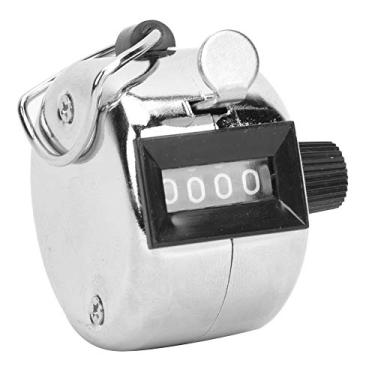 Imagem de Mbeysaq Contador de contagem manual de metal berm de 4 dígitos com gancho de plástico para reposição de suprimentos esportivos e estatísticas de dados