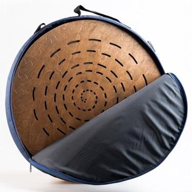 Imagem de Ferramenta de terapia de som "Water-Fall Disk" 50,8 cm | Som potente do oceano | Tambor de chuva de madeira | Som relaxante longo e macio | 100% feito à mão de madeira natural | Com uma bolsa