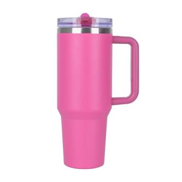 Imagem de Copo Quencher ProTour 1,134 g com alça - Garrafa de água de aço inoxidável isolado a vácuo 100% à prova de vazamento | 2 tampas (canudo dobrável e tampa à prova de vazamento) para bebidas quentes