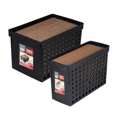 Imagem de Caixa Arquivo Móvel Largo + Estreito Preto Pastas Suspensas