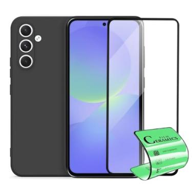 Imagem de Kit Película Premium 9D Cerâmica e Capa Capinha VELUDO preta Compatível Com Samsung Galaxy A36