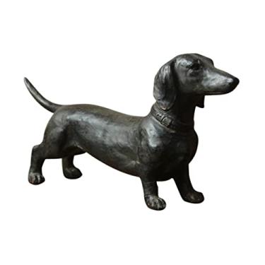 Imagem de Ornamento de salsicha de cachorro Dachshund estátua de cachorro salsicha em pé resina para amantes de cães presente para decoração de jardim