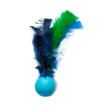 Imagem de Brinquedo Plumas e Penas Bolinha Fishing para Gatos - Cores Sortidas -