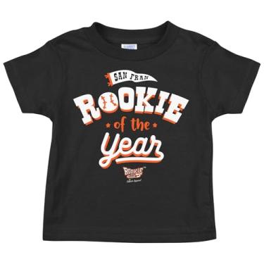 Imagem de Roupa de bebê novato do ano para fãs de beisebol de São Francisco (NB-7T) (camiseta infantil preta, 7 anos)