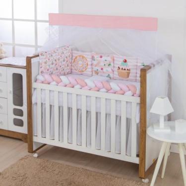 Imagem de Kit Berço Americano Trança 12 peças cupcake - Miguel Baby