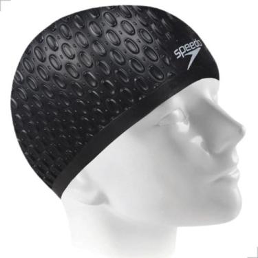 Imagem de Touca Natação Speedo Para Cabelos Volumosos Water Drops, Preto