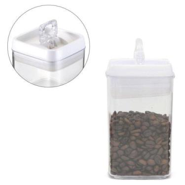 Imagem de Pote de acrilico quadrado empilhavel com tampa hermetica easy lock 300