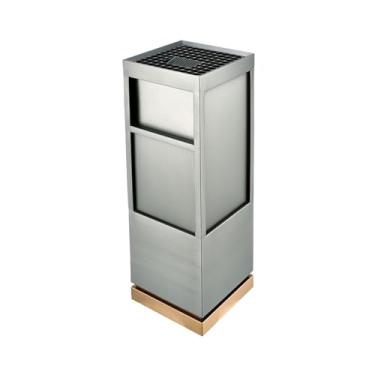 Imagem de Lixeira Balde de cinzas vertical em alumínio fundido grade de extinção de fumaça Balde interno galvanizado comercial externo Lixeira