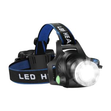 Imagem de Lanterna De Cabeça Led Recarregável Com Zoom e Fita Ajustável Pesca Bike Farol Super Forte Potente Ciclismo Caminhada Trilha Corrida Profissional Tática