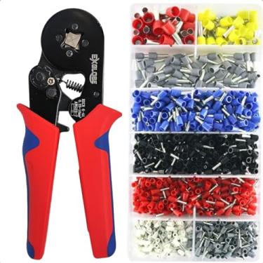 Imagem de Alicate de Crimpar Hsc8 6-4a com 1900 Ilhós, Prensa Fio, Kit Ferramentas Eletricista com Alicates, Corta Cabos, Desencapadores, Ferros de Soldar e Conectores EXGLOBE
