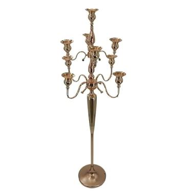 Imagem de Candelabro de metal para castiçal de casamento e hotel, suporte de castiçal