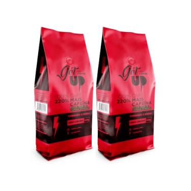 Imagem de Café Gourmet Especial Torrado e Moído - Torra Média - 200% Mais Cafeína para Performance Máxima - Ideal para Atletas e Estimulante Natural - Sabor e Aroma Intenso - GETUP COFFEE (Kit 2, 500g)