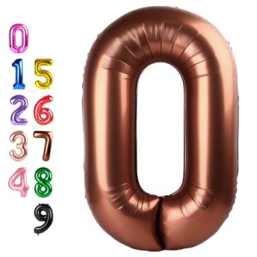 Imagem de Balloon Numbers 40 Inch Big 0 Coffee Brown Balloon Numbers for Birthday Decoration, Zero Baloon for 10 20 30 40 100 2025 Graduation Decor Wedding Anniversaries Party
