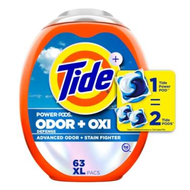 Imagem de Tide Ultra Oxi Power Pods Com Eliminadores De Odores, Detergente Para Roupas, 63 Unidades, Para Sujeira Visível E Invisível