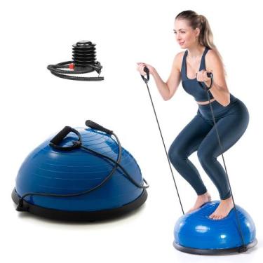 Imagem de Meia Bola Suíça Pilates Yoga Step com Alça EssenceFit Equilibrio Fisio