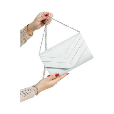 Imagem de Bolsa de Noite Elegante em Veludo com Corrente - Bolsa de Luxo Quadrad