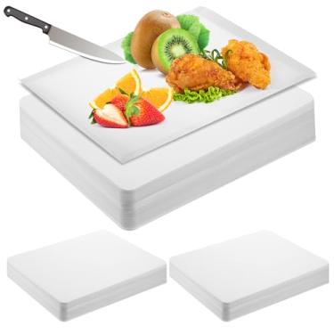 Imagem de Hushee 120 folhas descartáveis para tábua de corte, 22 x 28 cm, tapete de plástico flexível, tábua de cortar grandes para cozinha, cozinhar, viajar, acampar, churrasco