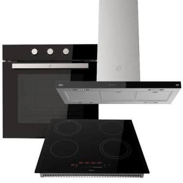 Imagem de Oster Kit Cooktop 4 Bocas - Forno de Embutir 77L - Coifa Ilha 90cm Oster - 220V
