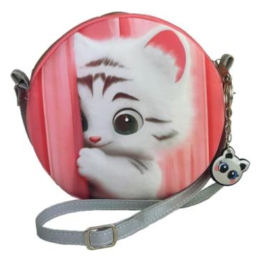 Imagem de Bolsa Infantil Menina Criança Gatinho Redonda Magicc MI-227