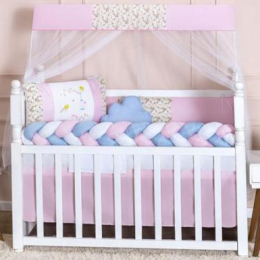 Imagem de Kit Berço Americano Trança 11 Peças Para Bebê Bordado Menino e Menina 