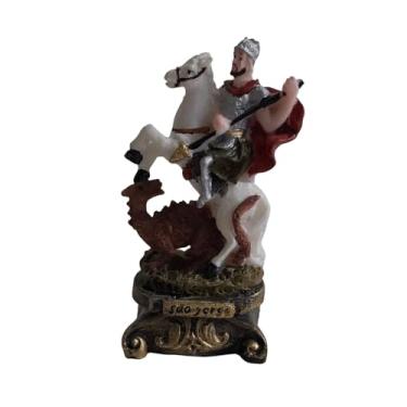 Imagem de Imagem de São Jorge de Resina Estátua Católica - 9 cm