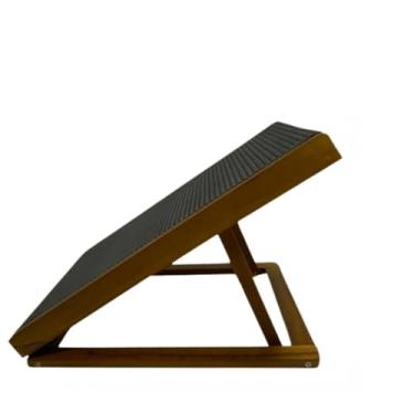 Imagem de Rampa Pet para Cama e Sofá Antiderrapante Cães Gatos Ajustável Madeira de Pinus Regulável Cachorros(Marrom Pequena)