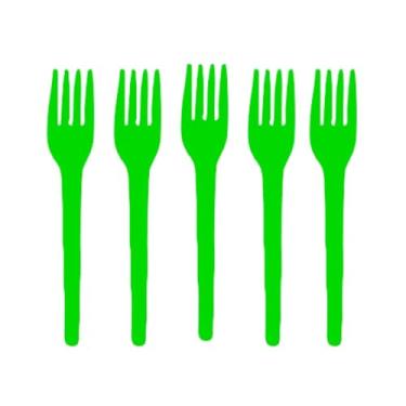 Imagem de 50 Garfinhos Neon Garfo Neon Brilha na Luz Negra 6 Opções de Cores (Verde)