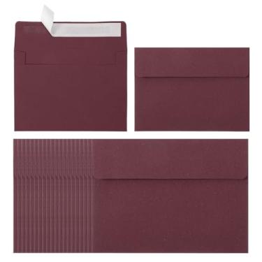 Imagem de PATIKIL Pacote com 24 envelopes A2, envelopes autoselados para convite vinho tinto para cartões postais de casamento, fotos, anúncio, correspondência, tamanho 10 x 14 cm