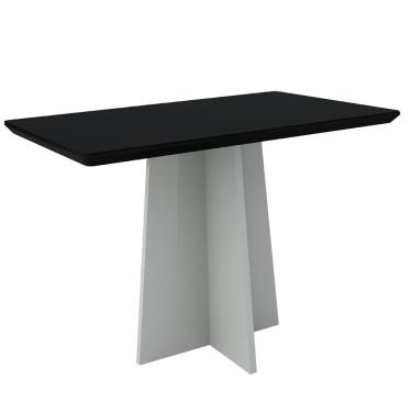 Imagem de Mesa Jantar 4 Lugares 1,20 Vidro Off White Preto