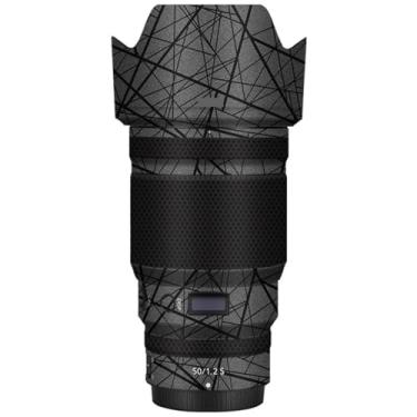Imagem de Adesivo de lente de câmera para Nikon Z 50 mm F1.2S Película protetora de vinil decalque skin para 50 1.2 (cinza cruzado)