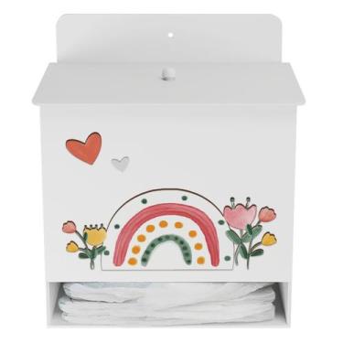 Imagem de Porta Fralda Kit Higiene MDF Quarto Sunshine Arco Íris - Neném na Nuve