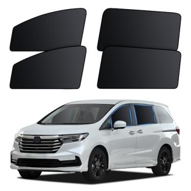 Imagem de ZATOOTO Persianas de janela de carro para ZC-16 Honda Odyssey 2020-2024, 4 peças de capas magnéticas de janela de carro - Cortinas de privacidade 100% de bloqueio de luz, sombra de sol de janela