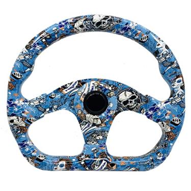 Imagem de Spaorcco Volante De Corrida Com Padrão Grafite, Simulador Drift Plano, Jogo Para Pc Botão Buzina