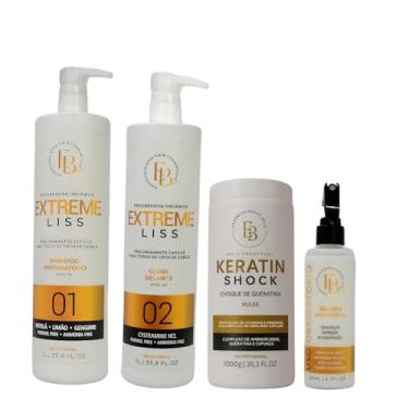 Imagem de Kit Essencialmente Bela Completo - Progressiva Orgânica Extreme Liss + Keratin Shock Mask + Uso Obrigatório - 4 Produtos - Alisamento, Reconstrução e Manutenção
