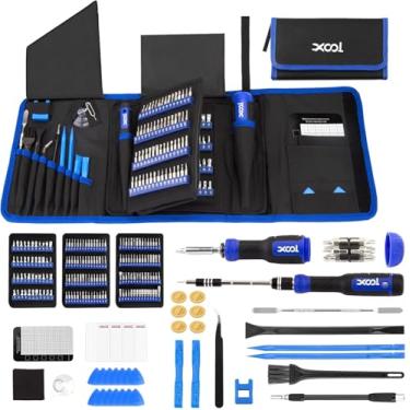 Imagem de XOOL Kit de chave de fenda de precisão 200 em 1, kit de chave de fenda magnética de reparo eletrônico com 164 bits, eixo flexível, haste de extensão para computador, iPhone, laptop, PC, PS4, Xbox,