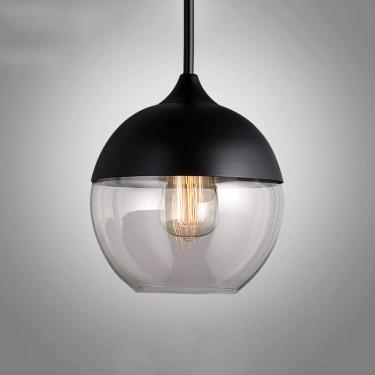 Imagem de Nordic Modern Loft Pendurado Luminárias De Vidro Pingente E27 E26 Led Luzes Pingente Para Cozinha Restaurante Bar Sala De Estar Quarto, Clear-d