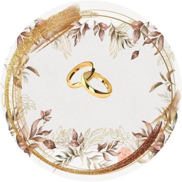 Imagem de Painel Redondo Tecido Sublimado 3D Noivado Frd-5914