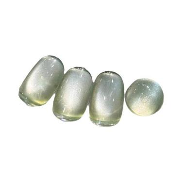 Imagem de Verde Rosa Azul Translúcido Olho De Gato Vidro Esfera Gel Esmalte 12ml