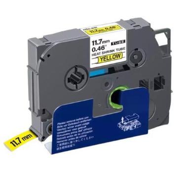 Imagem de Fita Tubo Termo Retrátil Compatível Tz Tze HSE 631 Amarela Letra Preta