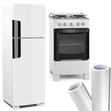 Imagem de Adesivo Vinil Branco Fosco Envelopamento Geladeira Móveis 2m x 50cm