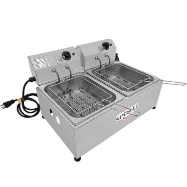 Imagem de Fritadeira Elétrica 2 Cuba 12 Litros 127v Spolu SPL-573, 110V
