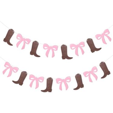Imagem de 2un Faixas Botas e Laços, Faixas Penduradas Laços Engraçados Botas Decorações Revelação Sexo Cowgirl Adequadas para Chá Bebé Festa Aniversário Acessórios Fotos