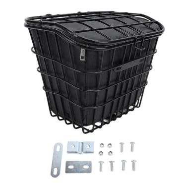 Imagem de oshhni Organizador de cesta de bicicleta para artigos diversos, fácil de instalar, recipiente, leve, cesta de carga com bolsa interna para compras e passeios, Traseira