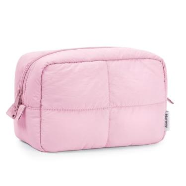 Imagem de Narwey Bolsa de maquiagem inchada para mulheres de viagem, bolsa de maquiagem acolchoada, bolsa organizadora de maquiagem fofa, bolsa organizadora de maquiagem, bolsa de higiene pessoal de viagem