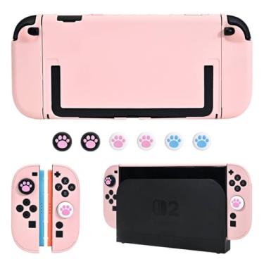 Imagem de DLseego Capa rígida protetora para Nintendo Switch 2 (2025), capa fina de policarbonato para Joy Con, protetores de controle JoyCon destacáveis, à prova de choque e resistente a arranhões, 6 alças de