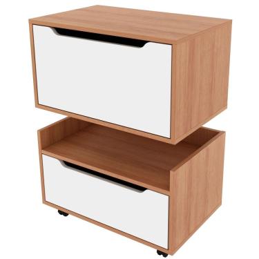 Imagem de Kit Balcão e Gabinete de Banheiro 1 Porta 1 Gaveta e Rodízio